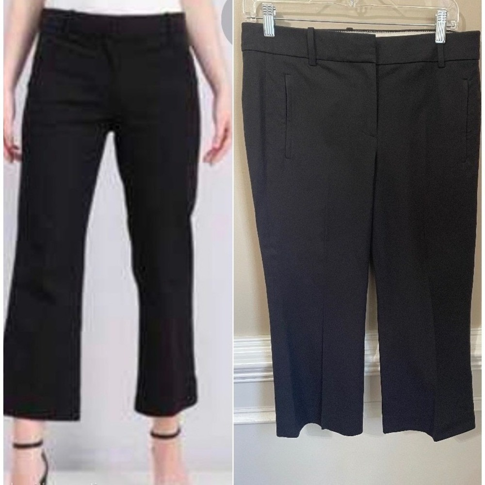 J.Crew Teddie Black Cropped Trouser Pants Size 4 Career Office Casual